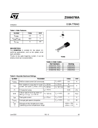Datasheet Z00607MA1BA2 manufacturer STMicroelectronics